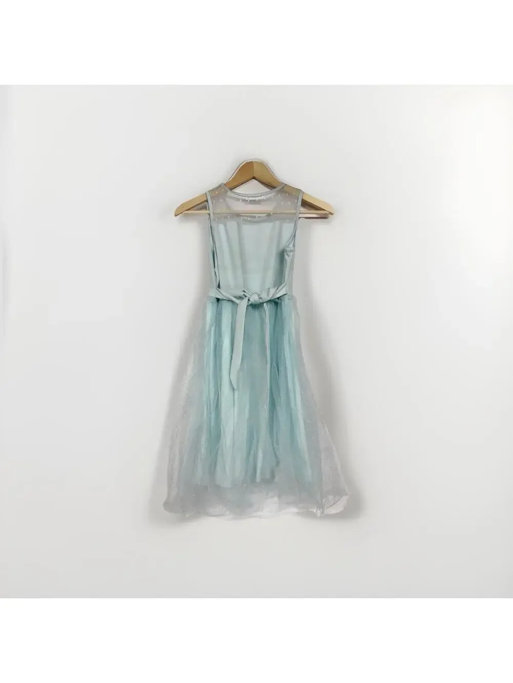 (RFB3) NWOT Girls 16 Ice Blue Contrast Tulle Sparkle Dress Formal Party Dance